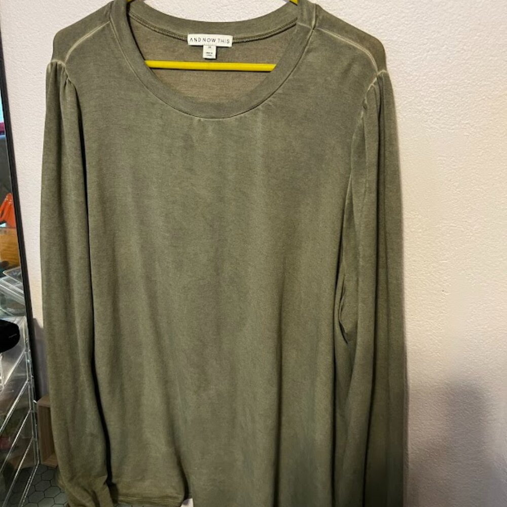 And Now This 3X green long sleeve top